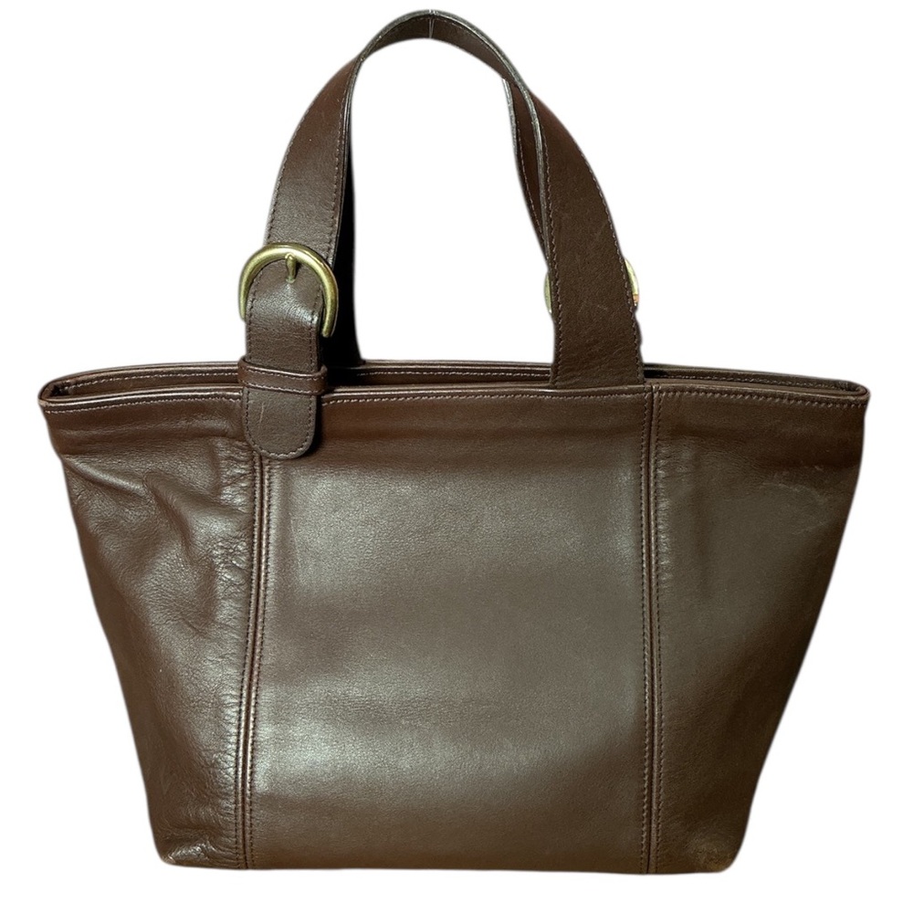 Y2K Coach Classic Chocolate Brown Mini Leather Tote Bag with Crossbody Strap